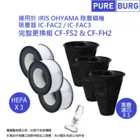 在飛比找PChome24h購物優惠-3入組-適用IRIS OHYAMA除塵蟎機吸塵器IC-FAC