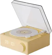 Record Player Speakers,Vertical Record Player Wireless Speaker with Alarm Clock - Wireless Travel Speakers, Turntable Smart Speakers for Yard, Outdoor Activities