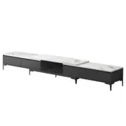 Foret Expandable TV Stand Entertainment Unit Marble Pattern Cabinet Drawer Shelf