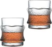 Personalized Whiskey Glasses, Lead-Free Transparent Glass, Suitable for Drinking Bourbon, Scotch, Cognac, Cocktails,2PCS