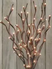 Rustic Farmhouse Decor Willow Twigs Lighted Branch 19-3/4"