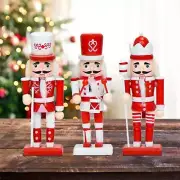 3 Pieces Nutcracker Figurine Statues Christmas Decorations Collectible Festive