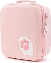 GeekShare Pink Cat Paw Case Compatible with Switch, Protective Travel System Case with 18 Game-Card Slots for Switch Console, Pro Controller, Dock and Accessories