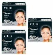 3 x 60g VLCC Diamond Facial Kit-For Luminous Radiant Complextion-Herbal Natural