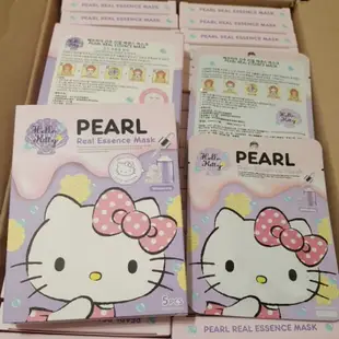 韓國製造【Hello Kitty面膜】珍珠面膜蝸牛面膜玻尿酸面膜5片一盒台灣三麗鷗正版授權