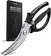 SimCoker Poultry Shears,Kitchen Scissors Heavy Duty Chicken Shears Kitchen Shears with Anti-Slip Handle & Safety Lock - Poultry Scissors for Meat, Chicken, Bone, Poultry, Spring Loaded