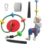 Climbing Swing Rope Tree Swing Set with Platforms Adjustable Disc Swing Seat 6.6
