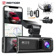 REDTIGER 4K Dash Camera Front and Rear Dash Cam With Multi-Fuse Hardwire Kit