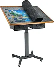 Jigsaw Puzzle Table on Wheels : Jigsaw Board Size 90x70x98cm Puzzle Board 1500 Pieces Rotating and Tilting Adjustable Tables, Storage Drawers Puzzles for Adults Rotating Wheel