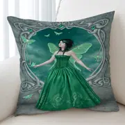 Butterflies and Green Emerald Butterfly Girl Cushion Cover