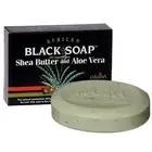 Madina African Black Soap Shea Butter & Aloe Vera 100% Vegetable base 3.5oz 1 ea