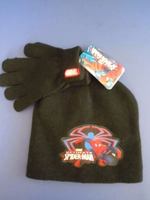 MARVEL ULTIMATE SPIDER MAN BOYS' WINTER HAT & GLOVES SET ONE SIZE FITS MOST NICE