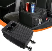 Rear Seat Armrest Rear Bench Seat Consoles with 2 Storage Bags Backseat Cup Holder for Car Interior