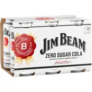 Jim Beam Zero Sugar Cola Cans 375mL