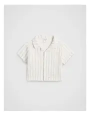 [Seed Heritage] Stripe Shirt in Cloud Grey