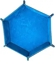 ERINGOGO Hexagon Dice Tray Lightweight Pu Leather Storage Box Mobile Phone Watch Key Jewelry Holder Easy to Open and Clean