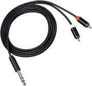 Angoily to Dual Cable 1/4 Inch Male to 2 Male Audio Adapter 3m Stereo Cable Splitter