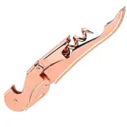 Double Hinged Waiters Corkscrew,matte Black Wine Bottle Opener With Foil Cutter rosegold