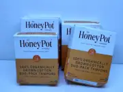 4pack - Honey Pot 100% Organically Grown Cotton Duo Tampons Regular Crushed box