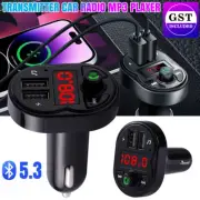 AU Bluetooth 5.0 FM Transmitter Car Kit Radio Adapter MP3 Player DualUSB Charger