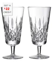 Waterford Set of 2 Lismore Iced Beverage Glasses with $22 Credit