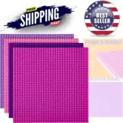 4 Pack Building Baseplates 10x10 in Compatible with LEGO Pink Purple