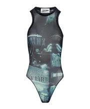 Pigalle-print mesh bodysuit XXS,S,XL,XXL Black