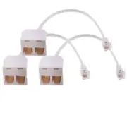 Telephone SplittersRJ11 6P4C Duplex Wall Jack Adapter Dual Phone Line Splitte...