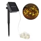(Warm White)50LED Solar Powered String Light 8 Modes Lights Outdoor Decoratio GH