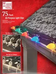 75 Pack Gutter Shingle Light Clips Home Accents Holiday NEW
