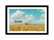 Isolated Home sunflowers Painting Canvas Print