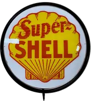 Super SHELL Bar Lighting Wall Sign Light Button Black