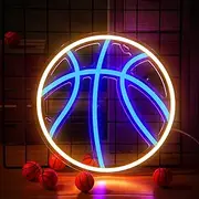 Bonuci Basketball Neon Sign LED Light Sign for Boys Kids Room Light up Basketball Room Sports Decor Gifts for Wall Window Table Birthday Bedroom