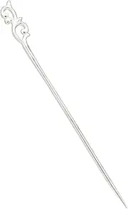 Silvery Flower Hair Pins Chinese Chopstick for Women Hair Sticks Japanese Hair Chopstick Bun Maker Long Hair Handmade Chignon Maker Hair Accessories (vintage hairpin)