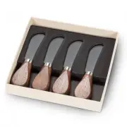 Set Of 4 Walnut Wood Handled Pate Spreader