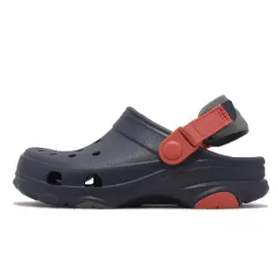 【Crocs】洞洞鞋 Classic All-Terrain Clog K 童鞋 深藍 紅 布希鞋 涼拖鞋 卡駱馳(207458410)