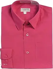 [Gioberti] Boys Solid Dress Shirt, Fuchsia, 4T