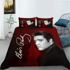 Quilt Duvet Doona Cover + Pillowcase Bedding Set - Elvis Presley Red