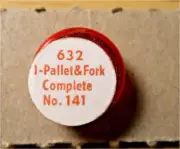 Elgin 632 - Part #141 - Fork & Arbor Pallet - Factory Watch Replacement / Repair