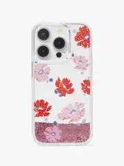 Dotty Floral Liquid Glitter iPhone 15 Pro Case