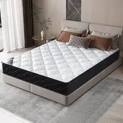 STARRY EUCALYPT Memory Foam Mattress Duracoil Bonnell Spring 16cm Thickness, Medium Firm Tight Top Bed Mattress with Enhanced Edge Support and Airflow Design, Mylah White, Double Size
