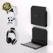 2 Set Foldable Controller Wall Mount for PS5/PS4, Xbox, Switch & Headset - Black