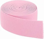 uxcell Elastic Bands for Sewing 5cm x 4.6m Pink Knit Elastic Spool High Elasticity for Wigs, Waistband, Pants, Craft DIY Projects