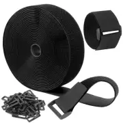 Hook and Loop Straps with 30 Buckles, Adjustable Cable Straps, Free Cut Lengt...