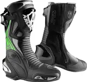 Arlen Ness Pro Shift 2 Motorcycle Boots, black-white-green, Size 40 for Women Black White Green