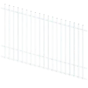 ProtectorAl 1201 - 2400 x 1500mm Pearl White Raked Up to 15º Batten Pool Fence Panel