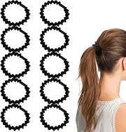 12 Pcs Black Hair Ties,Wave Hair Scrunchies for Women,Stylish Thin Hair Bands Black Scrunchie,High Elasticity String Tie Small Scrunchies,Sleepy Tie Scrunchie Cute Durable,for Thin Thick Curly Hair