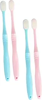FOMIYES Japanese Style Soft Brush Toothbrush Set 4pcs Gentle Cleaning Ergonomic Design Safe for Sensitive Gums Replace Every 3 Months