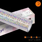 Holographic Sparkle Adhesive Vinyl Roll - 12 x 10 FT (3 Colors), Glitter Silver