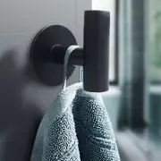 Black Robe Hooks Self Adhesive Wall Hook Multi-Purpose Bathroom Towel Clothes Ha